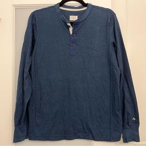 Rag & Bone Navy Blue Long-Sleeve Henley, Size S